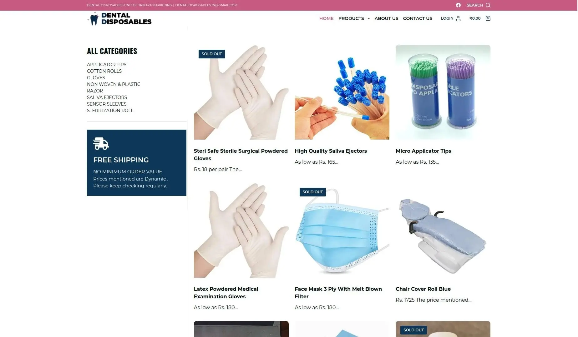 medical supplies ecommerce website development