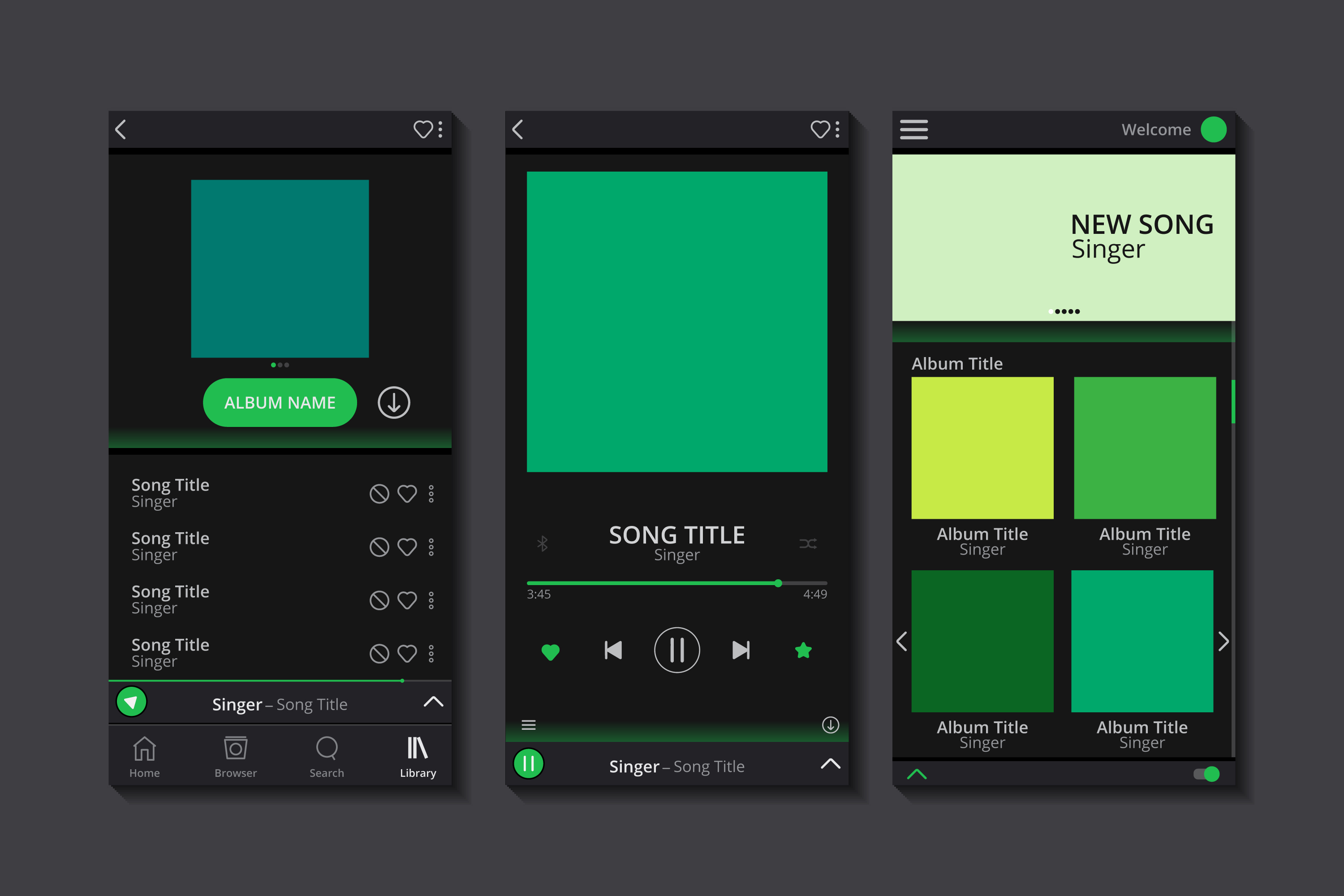 modern neat ui design spotify